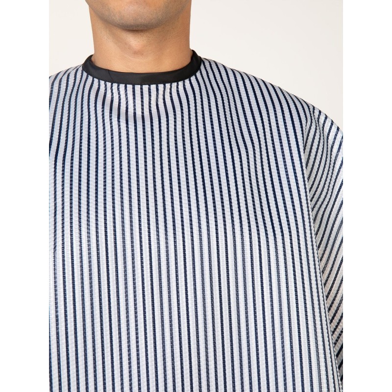 CAPA DE CORTE DE RAYAS NEGRAS "SEERSUCKER" BARBERIA 