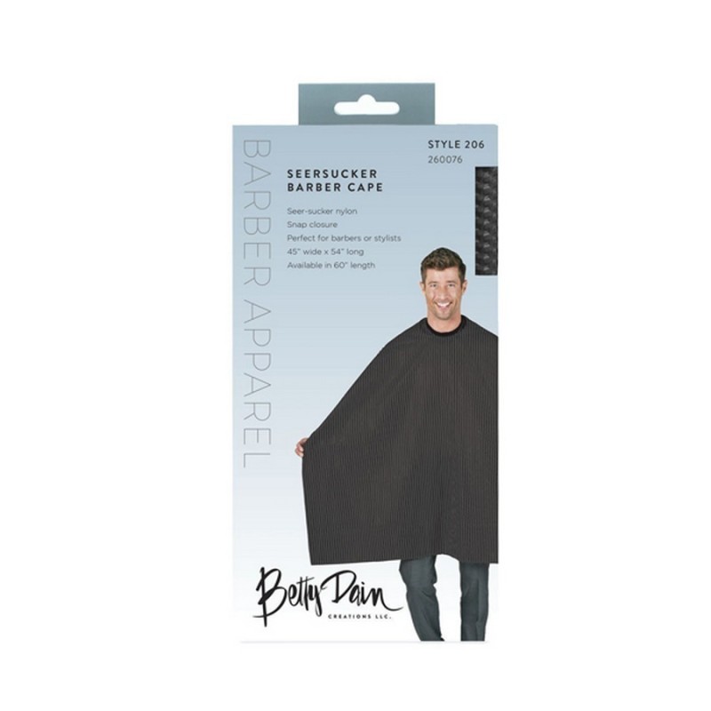 CAPA DE CORTE DE RAYAS AZULES  "SEERSUCKER" BARBERIA 