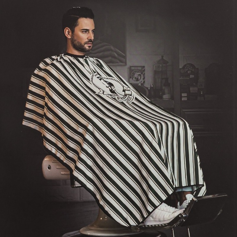 CAPA BARBERSHOP RAYAS VERDES CON VELCRO