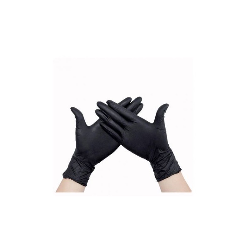 BLACK DISPOSABLE SIZE MEDIUM LATEX GLOVES