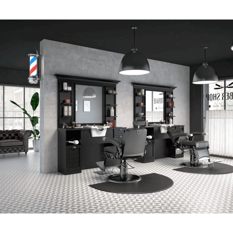MUEBLE TOCADOR BARBERO MARRON VINTAGE JULES